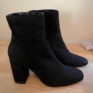 Black Vegan Suede Booties